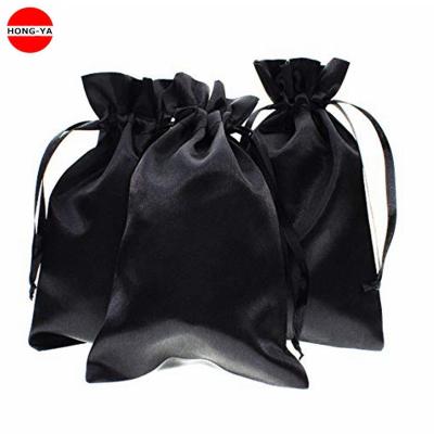 China Custom Black Satin Gift Bag Small Jewelry Gift Bag With Drawstring Wholesale for sale