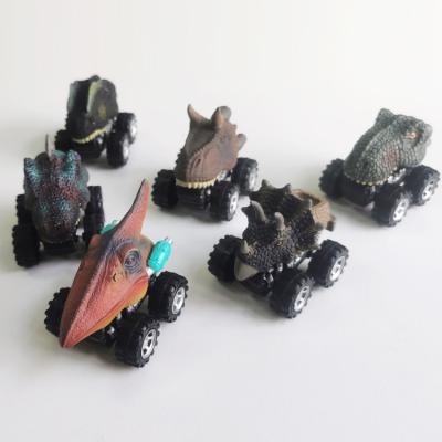 China Friction Toy Cheap price 12 styles Pull Back Friction Dinosaur Car Toy Back Animal Vehicles Kids Mini Dinosaur Model plastic Toy Car Dinosaur for sale