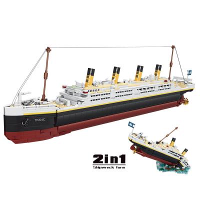 China Construction Toy 2022pcs Titanic Ship Moc Building Block sets  Adult decompression Children Learning Educational toys ship model for sale