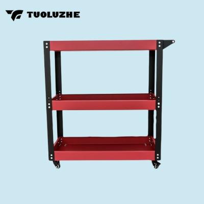 China Easy to operate and safe to use High quality car repair tool storage rack three layers hand carts tool trolley for sale