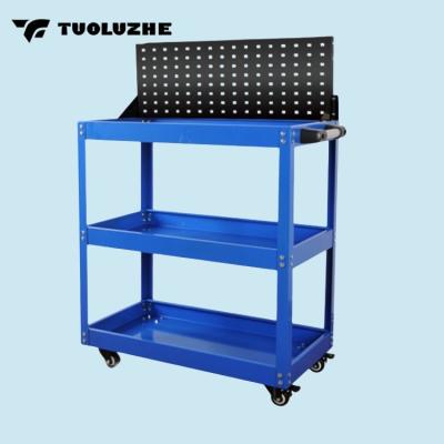 China Easy to operate and safe to use High quality multifunctional three-layer parts car hand carts tool trolley for sale