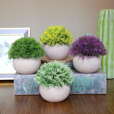 China Modern Plant Warm Green Mini Artificial Plant in Pots Green Grass Potted Plants Home Outdoor Indoor Decoration for sale