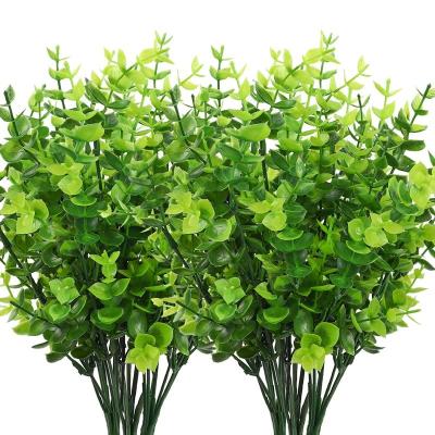 China Indor Decoration Artificial Greenery Plants Outdoor UV Resistant Plastic Boxwood Shrubs Grass Stems For Indoor Wedding Home Yard Decoration for sale