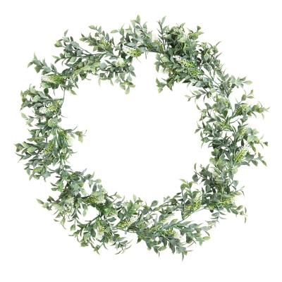 China Natural Touch Faux Eucalyptus Artificial Greenery Garland Hanging Vines With Flowers for Table Runner Mantle Wedding Party Decorations for sale