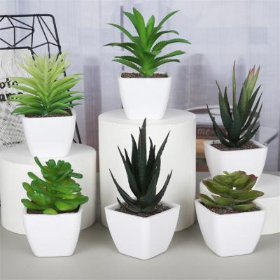 China Modern Faux Small Mini Potted Plastic Succulents Artificial Succulents For Aesthetic Christmas Home Office Living Room Office Decor for sale