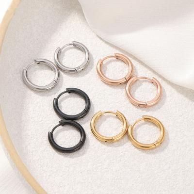 China TRENDY 2.5mm Plain Design Stainless Steel Hoop Small Huggie Earrings Wholesale for sale