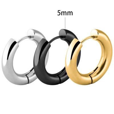 China Environmental protection material circle earrings fashion to 2021 trend statement large circle black earring gold plated large circle earrings wholesale stainless unique for sale