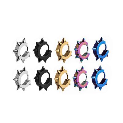 China Environmental Protection Material Earings For Women 2021 Stainless Steel 6 Acute Ear Loops Round 4*9 Fashion Personality Golden Colorful Black for sale