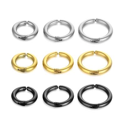 China Environmental protection material clip on earrings stainless steel circle stainless steel high quality fashion around the clip earrings of men's and women's non-puncture for sale