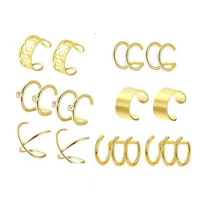 China Environmental Protection Material 6 Pair Ear Bone Clip Set Amazon New Fashion Titanium Steel Non-pierced Earrings Wish Eaby Personalized Earrings border for sale