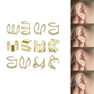 China 6 Pairs Environmental Protection Material Earrings For Women 2020 Clip On Strendy Minimalist Funky Women Fashion Stainless Steel Girls Cartilage Studs Earring Set for sale