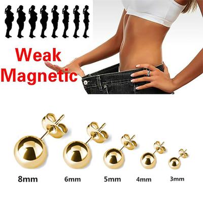 China Environmental protection material stud earings for women factory direct 2021 round ball earrings shape hypoallergenic stainless steel stud earrings for sale