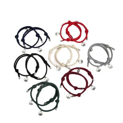 China Wholesale Nickel Free Waterproof Magnetic Bracelet Jewelry Adjustable Handwoven Rope Relations Couples Friends Bracelet For Lovers for sale