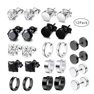 China Environmental Protection Material Earring Set Hot Male Personality Earrings Stainless Steel Hip Hop Fashion Amazon Sale Cheap Earrings Wholesale Eaby for sale