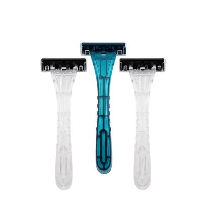 China Twin Blade OEM Design Safety No Battery Razor Disposable Razor Blade Razor For Men for sale