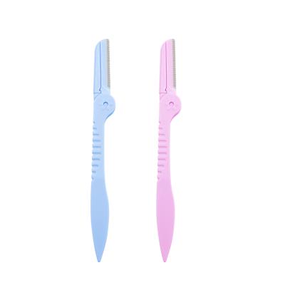 China Plastic Eyebrow Razor Handle Folding Folding Portable Eyebrow Shavers ABS Material With Stainless Steel Blade For Beauty for sale