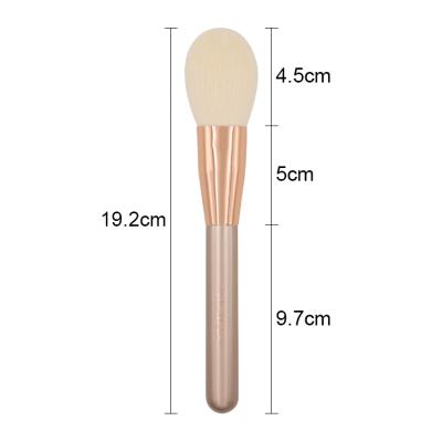 China Wholesale Custom Stain Brush Single Wood Handle Nylon Hair Headed Powder Makeup Brushes for sale