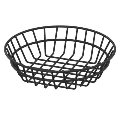 China Sustainable Iron Wire Basket Bowl Powder Coated Black for sale