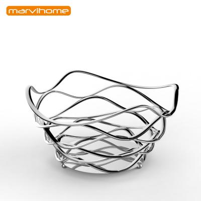 China 2019 Sustainable Unique New Design Stainless Steel Fruit And Bread Wire Basket for sale