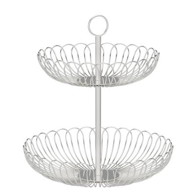 China Two-way use stainless steel 2-layer fruit basket for sale