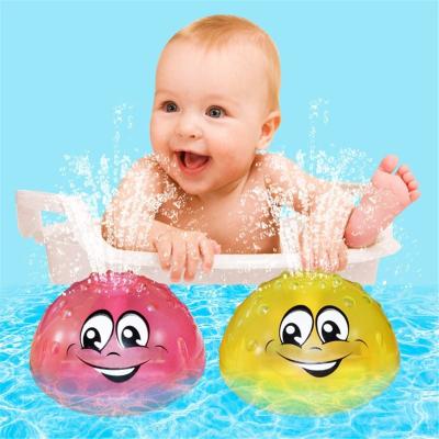 China Flashing Water Spray Tool LED Bath Toys Spray Water Ball With Light Rotate Ball Kid Toys Squirting Sprinkler Baby Bath Shower Toy for sale