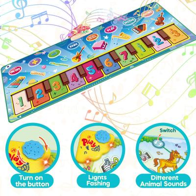 China Toy Top Selling Baby Playmat Piano Musical Musical Toys Dance Mat Animal Keyboard Piano Play Mat for sale