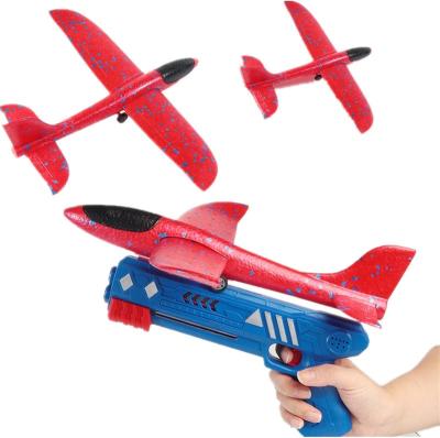 China Kids Game Toy Amazon One-Click Ejection Shooting Catapult Airplane For Plane Flat Gun Foam Kids Flat Launcher Toy for sale