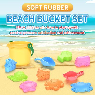 China Beach Tool Toys 11pcs Summer Seaside Rubber Beach Toys Sets Sand Toys with Shovel and Bucket for sale