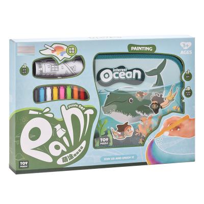 China Kids 3+ Can Rub Drawing Board Creative Book Cartoon Whale Roller Early Education Toy for sale