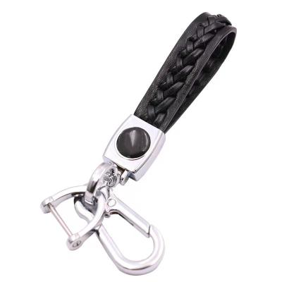 China Factory Wholesale High Quality Durable And Stylish Braided Leather Zinc Alloy Leather Rope Fashion Car Key Chain for sale