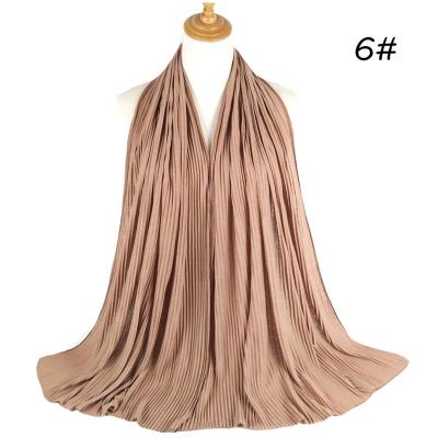 China Newest Soft Soft Feeling Crinkle Tank Top Mercerized Long Fashion Cotton Hijab Multi Color Optional Lady Hijab for sale