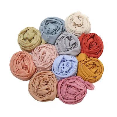 China Bubble Chiffon Scarf Good Hijab Scarf Simple Feeling Smooth Soft Malaysia Indonesia Eyelash Edge Hijab For Women for sale