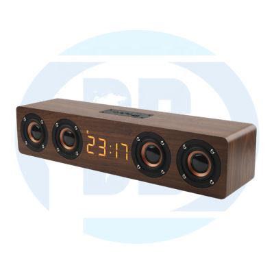 China Hot Sale W8C Function Wooden Subwoofer Phone Case Power Sound Battery 3000mAh BT Wireless Speaker for sale