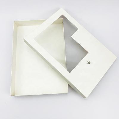 China Wholesale Custom Recyclable Custom Clothing Baby Clothes Gift White Paper Cheap Paper Box With Clear Window for sale