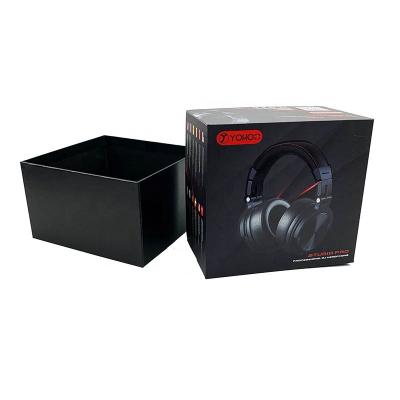 China Wholesale Customized Recyclable High Quality Universal Black Headband Wired Headphones Packaging Gift Box With Lid for sale