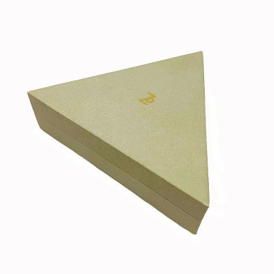 China Wholesales Recyclable Golden Triangle Logo Jewelry Packaging Paper Custom Luxury Cardboard Gift Box For Ring Earring Packaging for sale