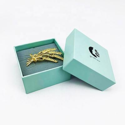 China Recyclable Custom High Quality Jewelry Brooch Cufflink Gift Packaging Box With Sponge for sale