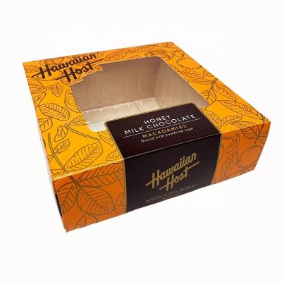 China High Quality Recyclable Color Folding Art Paper Print Packaging Box For Chocolate With PET Tray for sale