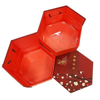 China Recyclable Personalized Custom Moon Cake Cookies Packaging Gift Box With Handle for sale