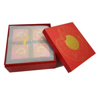 China Custom Luxury Double Layer Food Grade Materials Double Moon Cake Packaging Recycled Gift Box for sale