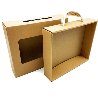 China Recyclable Eco Friendly Brown Corrugated Folding Kraft Paper Drawer Gift Packaging Box With Clear Window for sale