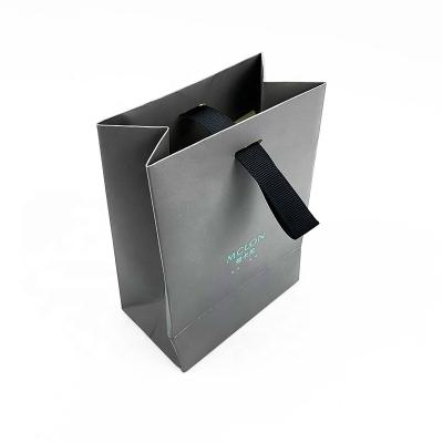 China Recyclable Wholesale Custom Mini Jewelry Gift Cosmetic Shopping Paper Bags With Ribbon Handles for sale