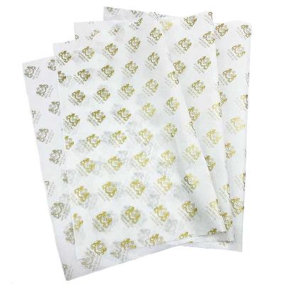 China Wholesale Cheap Recycled Materials Factory Custom Printed Gold Logo Food Grade Tissue Paper For Clothing Packaging Supply for sale