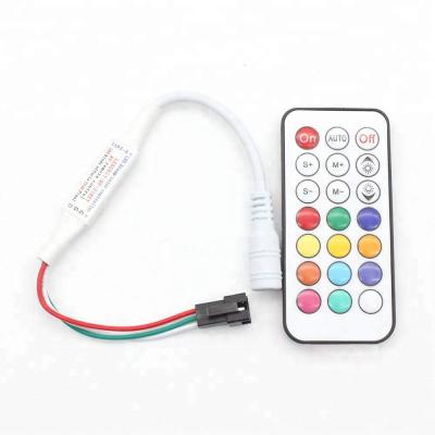 China For Main LED Light Mini 5-24V 21 RF Remote Controller For WS2811 WS2812B LED Dream Color Strip Light for sale