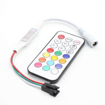 China For Dream LED Light Mini Wireless RF Color LED Digital Strip Controller With 21 Remote Keys for sale