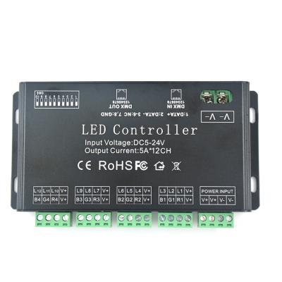 China Bluetooth LED Light DC12V-24V 12ch dmx512 Decoder for sale