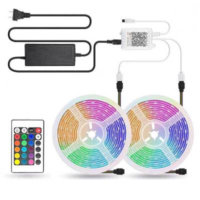 China LANDSCAPE music blue-tooth led strip light kit 10m 180leds 5050 RGB strip with power adapter and 24 main RGB music LED controllers for sale