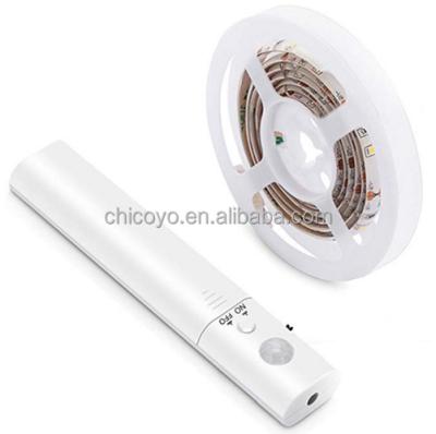 China Battery Operated Hotel AAA 1.0m PIR Motion Sensor & Remote 1 Wire Multimeter Strip Light Kits Bedroom Kids Mini Night Lamp for sale