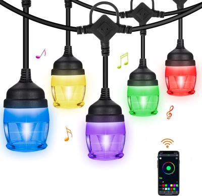 China Led Colors Beat Sync To Garden Remote Outdoor Decoration LED Yard Waterproof Multifunctional Music APP Connection Marquee String for sale