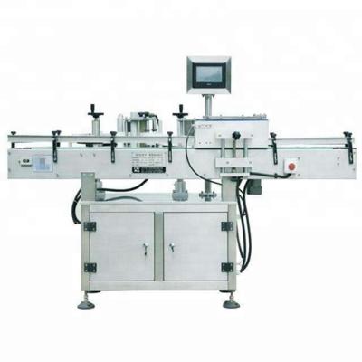 China Automatic Beverage Straight Bottle Labeling Machine (Two Head Labeling) For Liquid Soap Bottle for sale